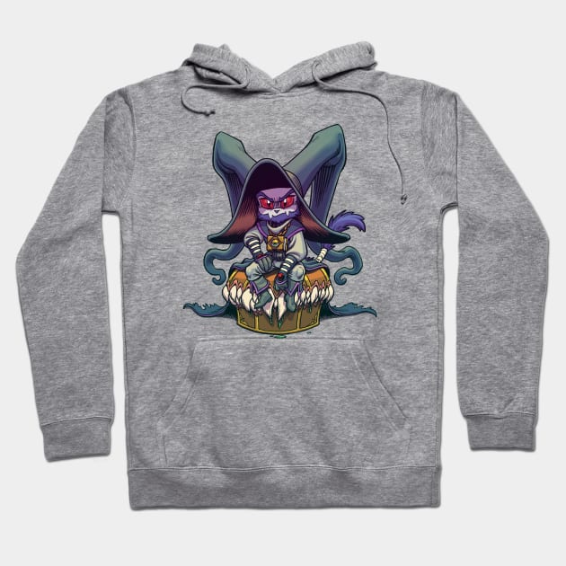 Sitting on a Mimic - Necromancer Hoodie by ChrisWhartonArt